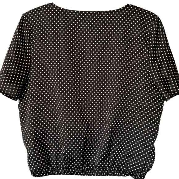 Urban Outfitters Black/White Dotted Crop Crossover Top - M - Picture 7 of 10